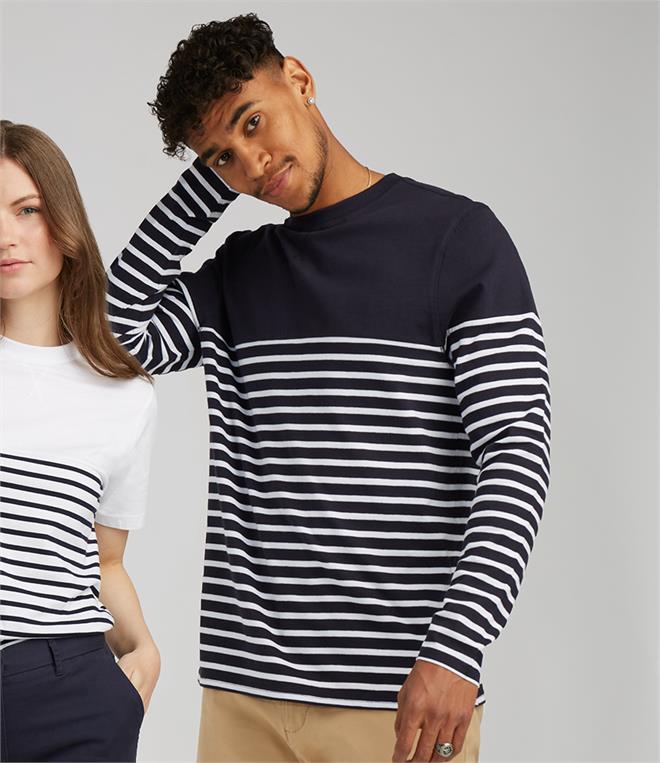 Front Row Long Sleeve Breton Stripe T Shirt Fire Label