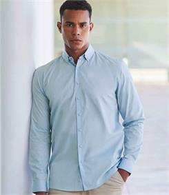 Henbury Long Sleeved Cotton Feel Coolplus® Shirt