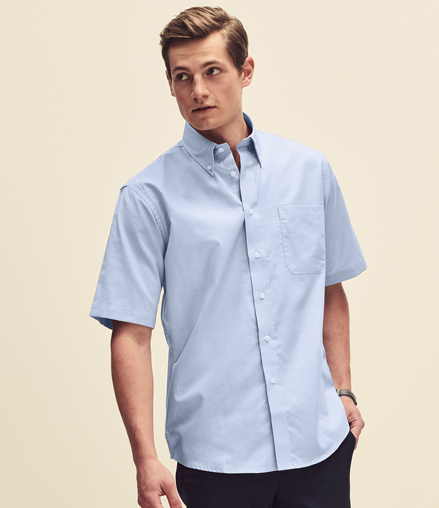 Fruit of the Loom Short Sleeve Oxford Shirt - Fire Label