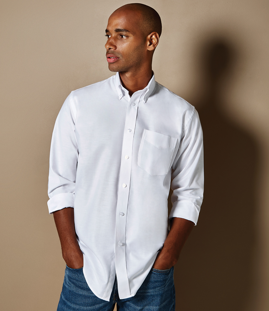 Kustom Kit Long Sleeve Workwear Oxford Shirt - Fire Label