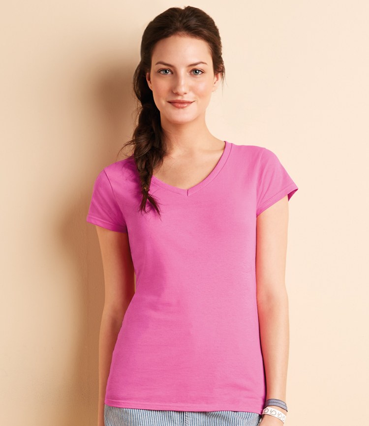 Gildan SoftStyle Ladies V Neck T-Shirt - Fire Label