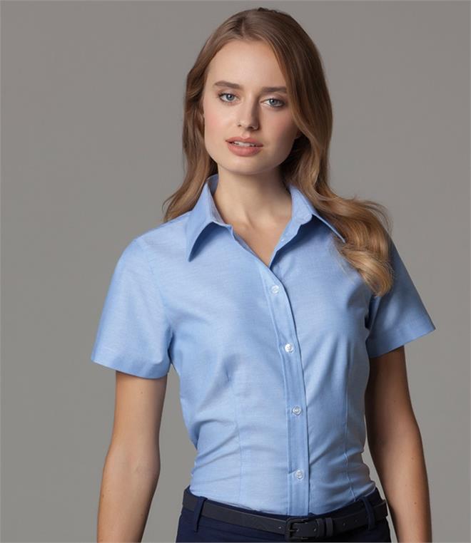 Kustom Kit Ladies Short Sleeve Workwear Oxford Shirt Fire Label 3466
