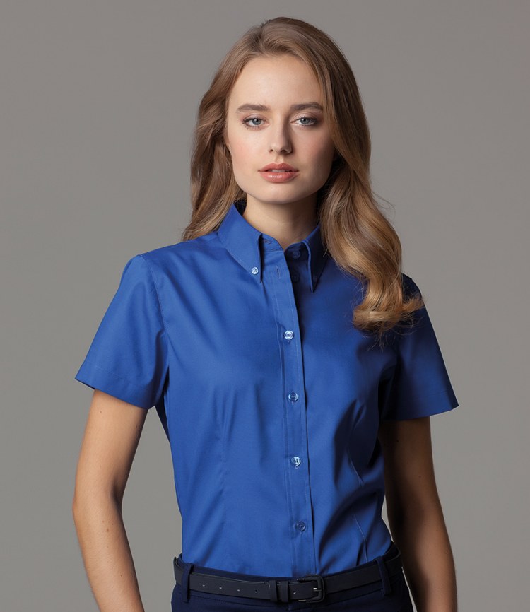 Kustom Kit Ladies Short Sleeve Corporate Oxford Shirt - Fire Label
